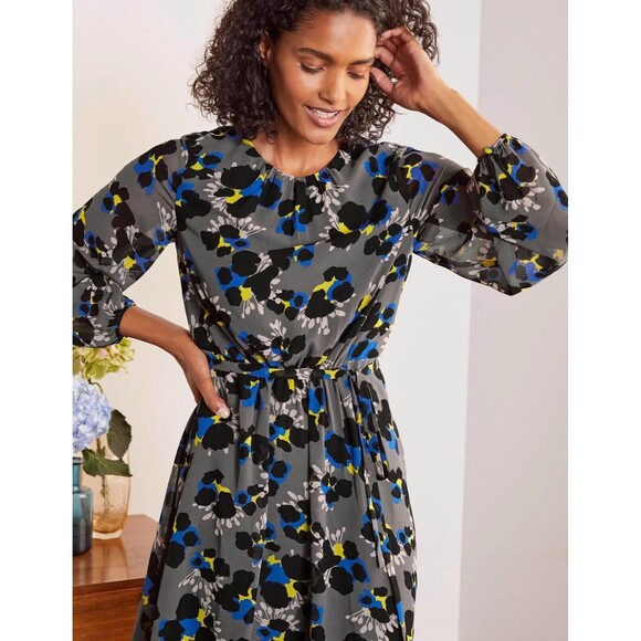 Boden Dorothy Dress Pewter Wild Floret Size 6 EUC!! - Picture 1 of 6